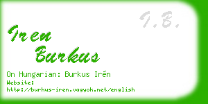 iren burkus business card